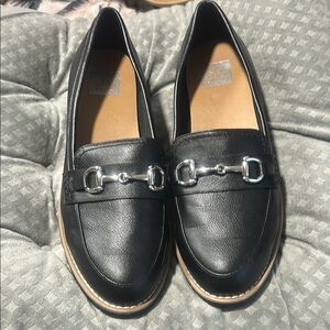 Dolce Vita Black Loafers with Silver Accents
